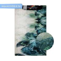 Коврик дизайнерский, зелёные перья, одинарный, 550 х 900 мм,САНАКС -